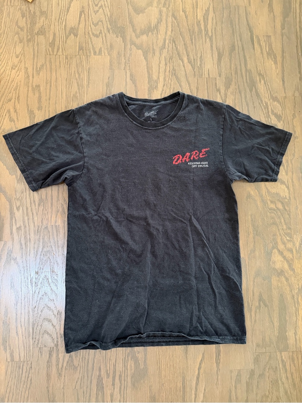 Vintage DARE Too Keep Kids Off Drugs Tee Black T-Shirt USA Made 80s Size Large